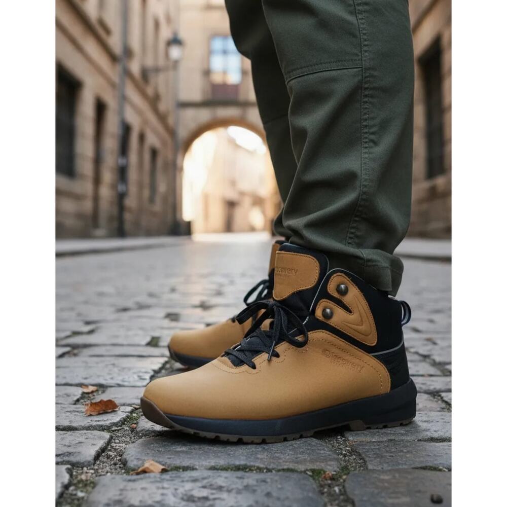 Discovery Expedition Men’s Hiking Boots Camel Black Size 8